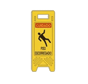 cavalete piso escorregadio